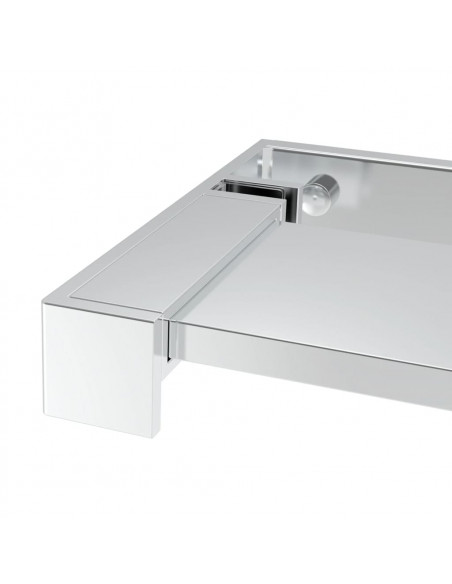 Mensola Doccia per Parete Doccia Walk-in Cromo 115 cm Alluminio