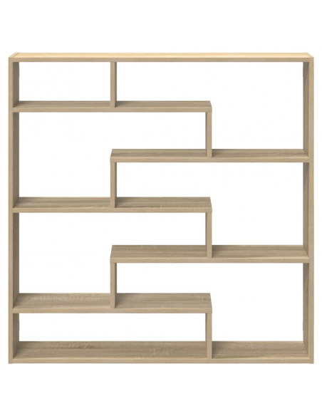 Mensola a Cubo da Parete 7 Scomparti Truciolato Rovere Sonoma