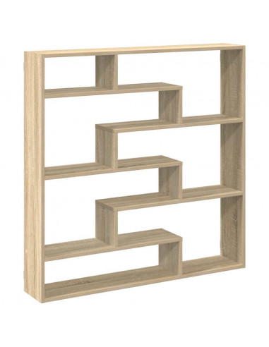 Mensola a Cubo da Parete 7 Scomparti Truciolato Rovere Sonoma