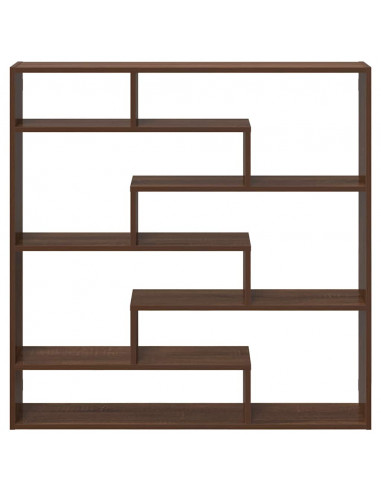 Mensola a Cubo da Parete 7 Scomparti Truciolato Rovere Marrone
