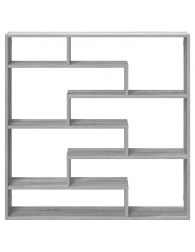 Mensola a Cubo da Parete 7 Scomparti Truciolato Grigio Sonoma