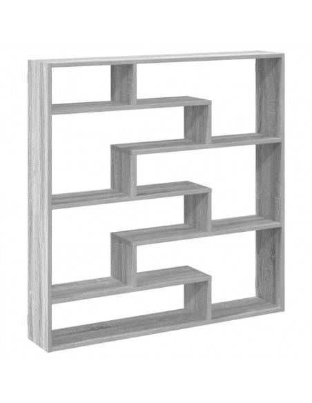 Mensola a Cubo da Parete 7 Scomparti Truciolato Grigio Sonoma