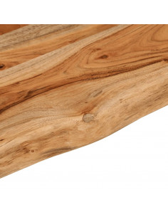 Mensola Muro 100x20x2,5cm Rettangolare Legno Acacia Bordi Vivi