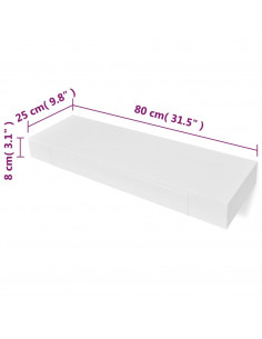 Mensola per Pareti Nera in MDF per Libri/DVD