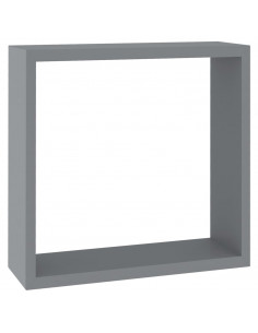 Mensole a Cubo da Parete 3 pz Grigie in MDF