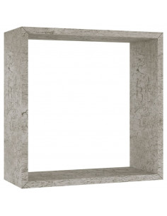 Mensole a Cubo da Parete 3 pz Grigio Cemento