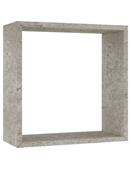 Mensole a Cubo da Parete 3 pz Grigio Cemento