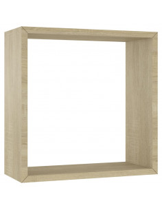 Mensole a Cubo da Parete 3 pz Rovere Sonoma