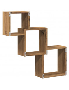Mensole a Cubo Parete Artigianale 68x15x68 cm Legno Multistrato