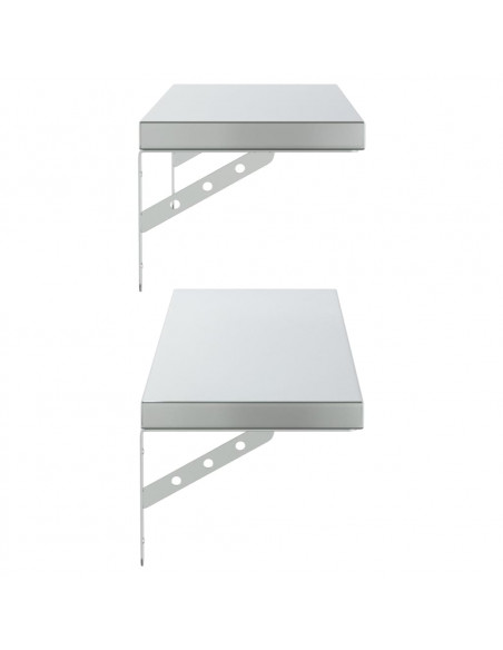 Mensole a Muro 2 pz 100x23,5 cm Argento in Acciaio Inossidabile