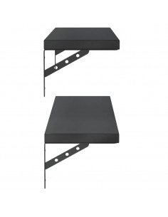 Mensole a Muro 2 pz 100x23,5 cm Nero in Acciaio Inossidabile
