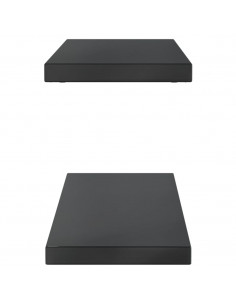 Mensole a Muro 2 pz 100x23,5x3 cm Nero in Acciaio Inossidabile