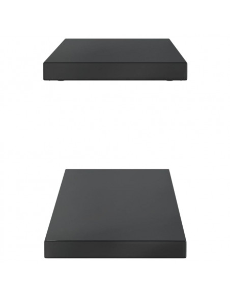 Mensole a Muro 2 pz 100x23,5x3 cm Nero in Acciaio Inossidabile