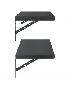 Mensole a Muro 2 pz 100x30 cm Nero in Acciaio Inossidabile