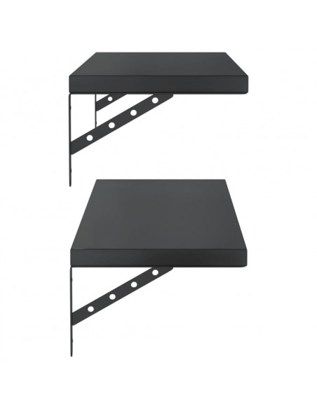 Mensole a Muro 2 pz 100x30 cm Nero in Acciaio Inossidabile