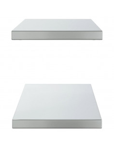 Mensole a Muro 2 pz 100x30x3 cm Argento in Acciaio Inossidabile