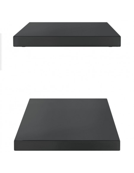Mensole a Muro 2 pz 100x30x3 cm Nero in Acciaio Inossidabile