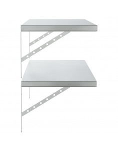 Mensole a Muro 2 pz 100x40 cm Argento in Acciaio Inossidabile