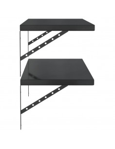 Mensole a Muro 2 pz 100x40 cm Nero in Acciaio Inossidabile