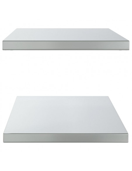 Mensole a Muro 2 pz 100x40x3 cm Argento in Acciaio Inossidabile
