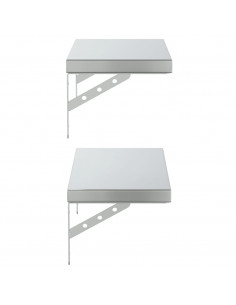 Mensole a Muro 2 pz 50x23,5 cm Argento in Acciaio Inossidabile