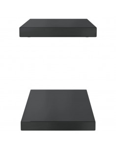 Mensole a Muro 2 pz 50x23,5x3 cm Nero in Acciaio Inossidabile