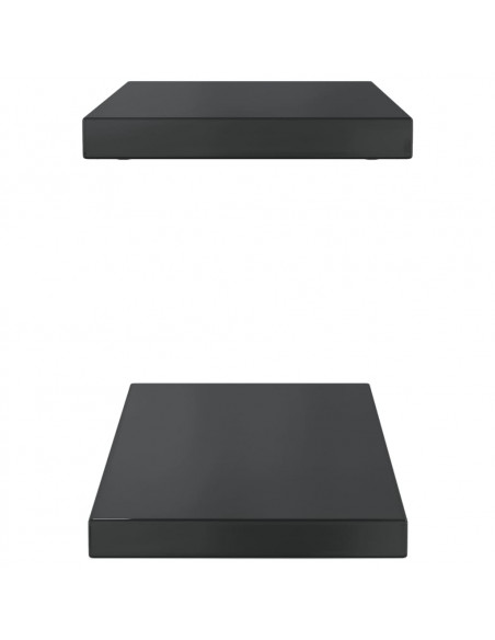 Mensole a Muro 2 pz 50x23,5x3 cm Nero in Acciaio Inossidabile