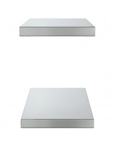 Mensole a Muro 2 pz 50x23,5x3cm Argento in Acciaio Inossidabile