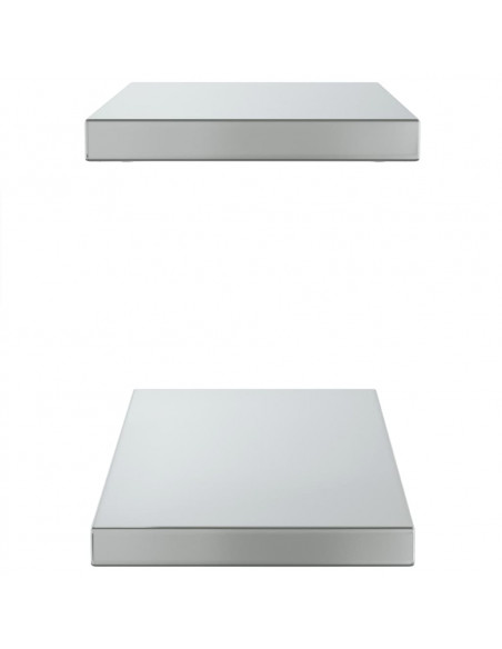 Mensole a Muro 2 pz 50x23,5x3cm Argento in Acciaio Inossidabile