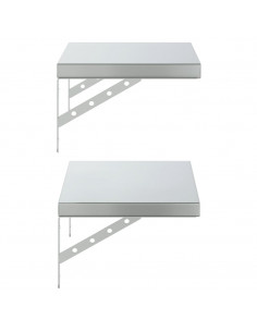 Mensole a Muro 2 pz 50x30 cm Argento in Acciaio Inossidabile