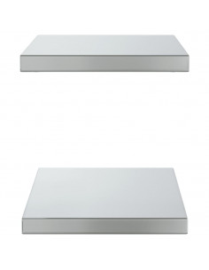 Mensole a Muro 2 pz 50x30x3 cm Argento in Acciaio Inossidabile