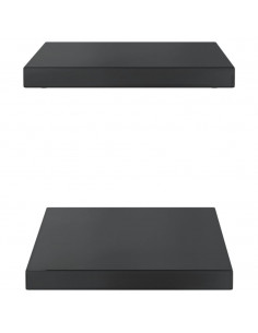 Mensole a Muro 2 pz 50x30x3 cm Nero in Acciaio Inossidabile