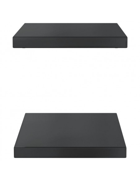Mensole a Muro 2 pz 50x30x3 cm Nero in Acciaio Inossidabile