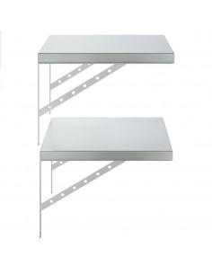 Mensole a Muro 2 pz 50x40 cm Argento in Acciaio Inossidabile