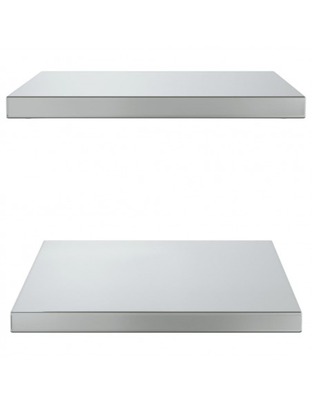 Mensole a Muro 2 pz 50x40x3 cm Argento in Acciaio Inossidabile