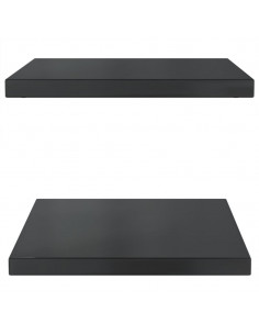 Mensole a Muro 2 pz 50x40x3 cm Nero in Acciaio Inossidabile