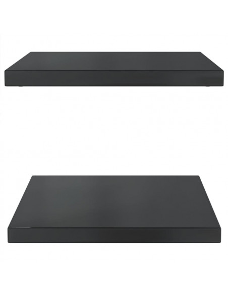 Mensole a Muro 2 pz 50x40x3 cm Nero in Acciaio Inossidabile