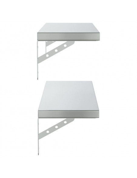 Mensole a Muro 2 pz 75x23,5 cm Argento in Acciaio Inossidabile