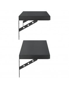 Mensole a Muro 2 pz 75x23,5 cm Nero in Acciaio Inossidabile