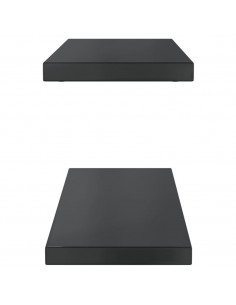 Mensole a Muro 2 pz 75x23,5x3 cm Nero in Acciaio Inossidabile