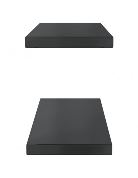 Mensole a Muro 2 pz 75x23,5x3 cm Nero in Acciaio Inossidabile
