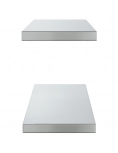 Mensole a Muro 2 pz 75x23,5x3cm Argento in Acciaio Inossidabile
