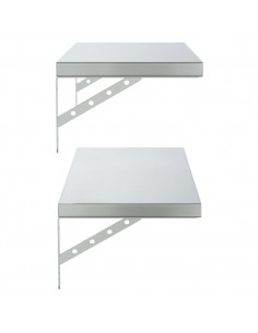 Mensole a Muro 2 pz 75x30 cm Argento in Acciaio Inossidabile