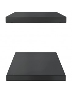Mensole a Muro 2 pz 75x30 cm Nero in Acciaio Inossidabile