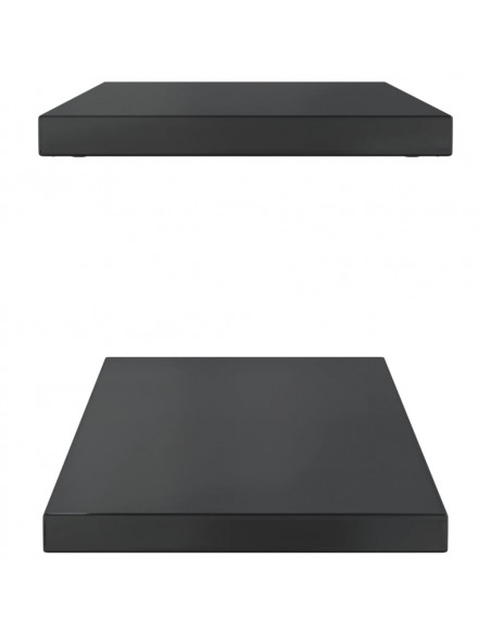 Mensole a Muro 2 pz 75x30x3 cm Nero in Acciaio Inossidabile