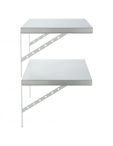 Mensole a Muro 2 pz 75x40 cm Argento in Acciaio Inossidabile