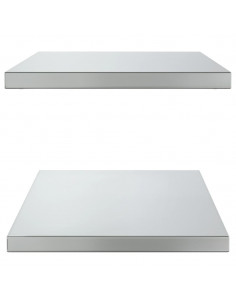 Mensole a Muro 2 pz 75x40x3 cm Argento in Acciaio Inossidabile