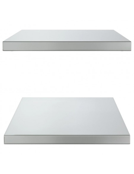 Mensole a Muro 2 pz 75x40x3 cm Argento in Acciaio Inossidabile
