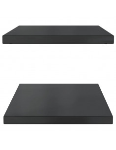 Mensole a Muro 2 pz 75x40x3 cm Nero in Acciaio Inossidabile