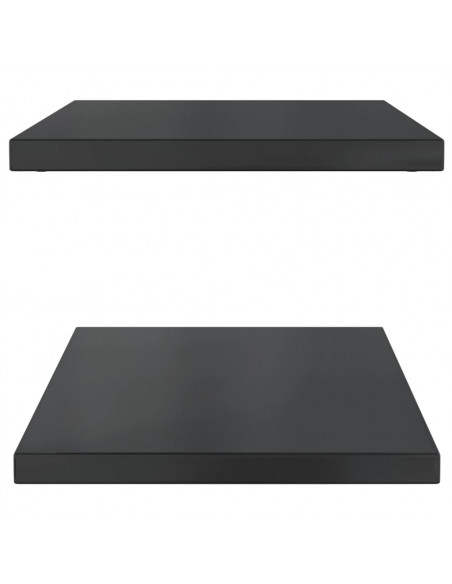 Mensole a Muro 2 pz 75x40x3 cm Nero in Acciaio Inossidabile